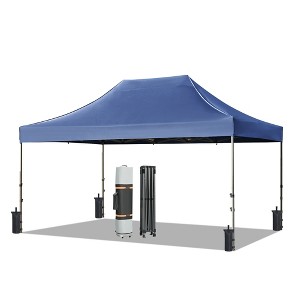 10x20 Pop Up Canopy with Sidewalls Outdoor Canopy Tent Heavy Duty Party Tent with Roller Bag, Height Adjustable, Weatherproof UV Defense-ModernLuxe - 1 of 4