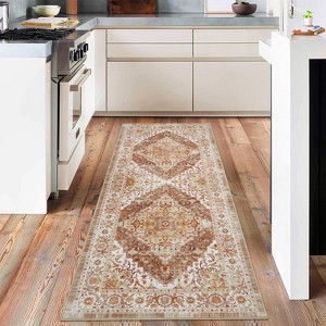 Coucheta Area Rugs Machine Washable Stain Resistant Non-Slip Vintage Low Pile Carpet for Living Room Bedroom Nursery,  Multi-Color & Size - 1 of 2