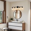 DORESshop 31 in. 5-Light Bathroom Vanity Light Fixtures Over Mirror, Black Bathroom Light Fixtures with Clear Globe Glass Shades - 4 of 4