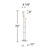 Possini Euro Design Athena Modern Floor Lamp 72" Tall Brushed Nickel 4 Light Tree Clear Outer Opal Inner Double Glass Shade for Living Room Bedroom - 4 of 4