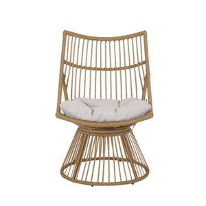 GDFStudio Apulia  Bohemian Outdoor Wicker Club Chair with Cushions - 1 of 4