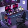 HOMDOX Elec-Standing Computer Desk Adjustable Height 63" × 24" Desk with outlet Rolling Wheels Dual-Beam Frame Mouse Pad Spliced Desktop Multifutnl - 2 of 4