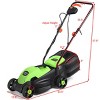 COSTWAY 12 Amp 14-Inch Electric Push Lawn Corded Mower With Grass Bag In Red