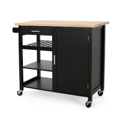 NicBex 1 Drawer Rolling Kitchen Island Cart with 1 Cabinet and 3 Open Shelves,Kitchen Island on Wheels with Towel Rack,Island Table for Kitchen