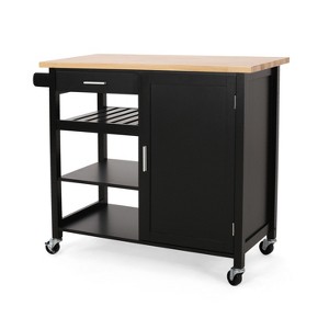 NicBex 1 Drawer Rolling Kitchen Island Cart with 1 Cabinet and 3 Open Shelves,Kitchen Island on Wheels with Towel Rack,Island Table for Kitchen - 1 of 4