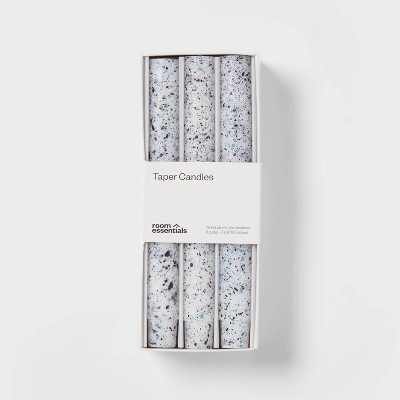 6pk Taper Candle Set Blue Speckle - Room Essentials™