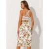 Allegra K Women's Floral Chiffon High Waist Midi Pencil Skirt - 4 of 4