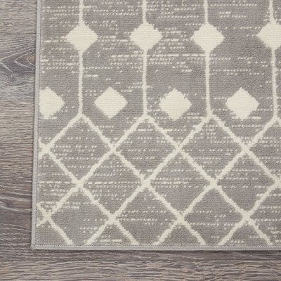 Grafix Gray and Ivory Geometric 8'6" x 12' Area Rug