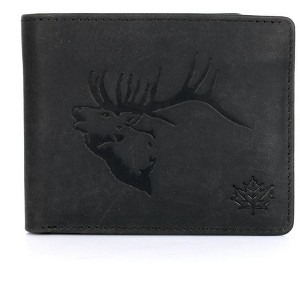 Karla Hanson CANADA WILD Men's Hunter Leather Wallet - Elk Stag - 1 of 4