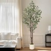 Artificial Eucalyptus Tree Indoor, 7ft Tall Fake Artificial Plant with White Planter£¬Large Faux Floor Plant Fake Silk Trees with Artificial Trees - 3 of 4