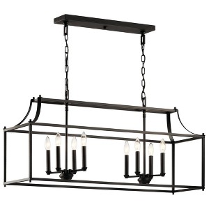 Morrigan 40" 8 Light Linear Chandelier Brushed Nickel - 1 of 4