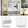 TIRAMISUBEST Modern Hall Tree with 6 Hooks & Storage Bench - White Entryway Organizer for Shoes, Coats & Bags, Easy Assembly - 4 of 4