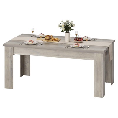 Dining Table for 4-6, 63" Wood Farmhouse Rectangular Thickened Dinner Dining Room & Kitchen Table