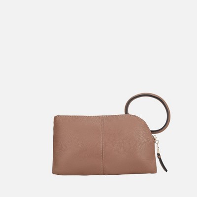 MKF Collection Wristlet Clutch Pouch Wallet Circular Handle Zip Closure | MKF Collection by Mia K - Khaki — фото 5