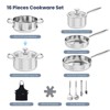 16-Piece Stainless Steel Cookware Set, Cookware with Glass Lids, Steamer, Utensil Sets, Pot Protectors & Apron, Oven & Dishwasher Safe - 2 of 4