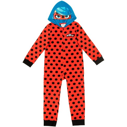 Miraculous Ladybug Little Girls Cosplay Jumpsuit Gloves And Mask 3 Piece  Costume Set Polka Dots Red 7-8 : Target