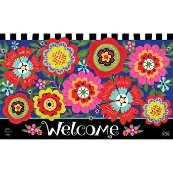 Briarwood Lane Bright Blooms Spring Doormat Welcome Floral Primitive Indoor Outdoor 30" x 18"
