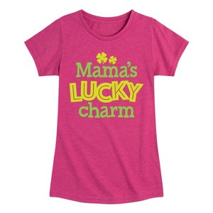 Girls' - Instant Message - St. Patrick's Day Mama's Lucky Charm Fitted Short Sleeve Graphic T-Shirt - 1 of 4