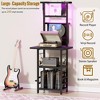 MOEPISY Record Player Stand, Record Player Table with Vinyl Storage Black - 2 of 4