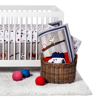 snoopy crib bumper