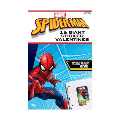 Spider-Man 16ct Giant Valentine's Day Stickers Kids Exchange Cards