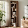 Hommoo 71" 8-Tier Staggered Narrow Bookshelf, Industrial Etagere Display Shelf - 2 of 4