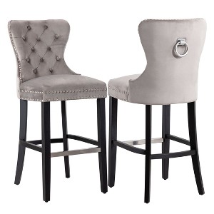 WestinTrends 29" Tufted Velvet Counter Stool - 1 of 4