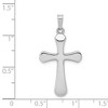 Black Bow Jewelry 14k White Gold Polished Rounded Hollow Cross Pendant - 4 of 4