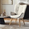 Homy Casa Modern Accent Chair – Tufted Upholstery with Wooden Legs - 2 of 4