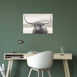 iCanvas Highland Cow Neutral by James Wiens Canvas Print Wall Art - 1 of 3
