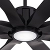 80" Possini Euro Design Defender Modern Indoor Outdoor Ceiling Fan with Dimmable LED Light Remote Control Matte Black Damp Rated for Patio Exterior - 3 of 4