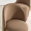 21.25" Small Swivel Boucle Barrel Armless Dining Chair Set of 1,Round Upholstered Accent Vanity Side Chair–The Pop Home - 3 of 4