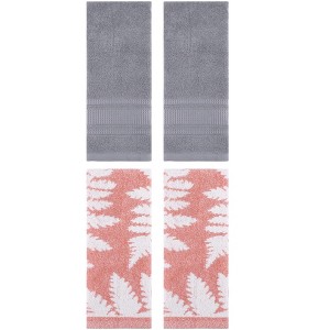 REGALWOVEN 4 Pcs Cotton Soft Absorbent Decorative Hand Towels for Bathroom Kitchen 13 x 29 Inch - 1 of 4