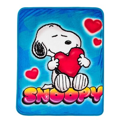 40"x50" Peanuts Brushy Snoopy Throw Blanket Silk Touch
