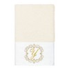 Linum Home Textiles 100% Turkish Cotton MONICA Gold Thread 3PC Embellished Towel Set - 3 of 4