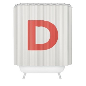 Deny Designs April Lane Art Block Monogram Shower Curtain - 1 of 3