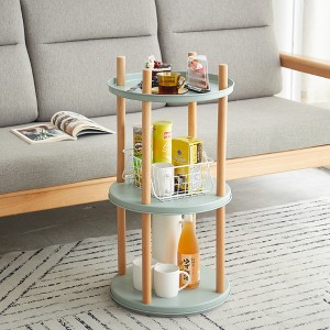 KTMBDW Rotating Bookshelf, 360° Display Spinning Bookshelf Tower, Swivel Bookcase Narrow Storage Organizer for Bedroom, Living Room, Blue - 1 of 4