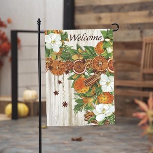 Evergreen Flag Welcome Fall Moire Garden Flags 12x18 Double Sided, Small Garden Flags for Outside, Fall Decorations for Home, Porch, Yard - 1 of 4
