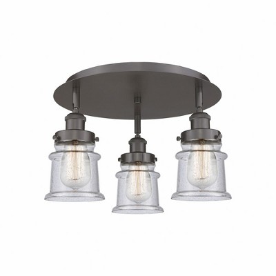 Canton - 3 Light Flush Mount In Industrial Style-9 Inches Tall and 17 Inches Wide