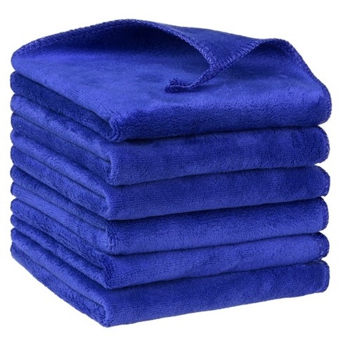 Unique Bargains Dishwashing Cleaning Microfiber Thick Absorbent Kitchen  Towels 12 X 12 6 Pcs Blue : Target