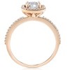 Pompeii3 1 1/4 Ct Moissanite & Diamond Cushion Halo Engagement Ring 10k Rose Gold - 3 of 4
