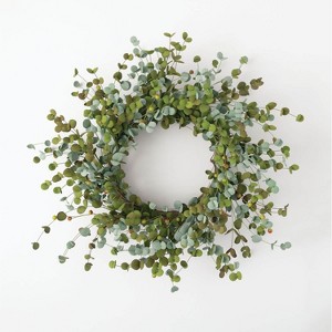 Sullivans Artificial Mini Eucalyptus Berry Wreath 28" Green - 1 of 3