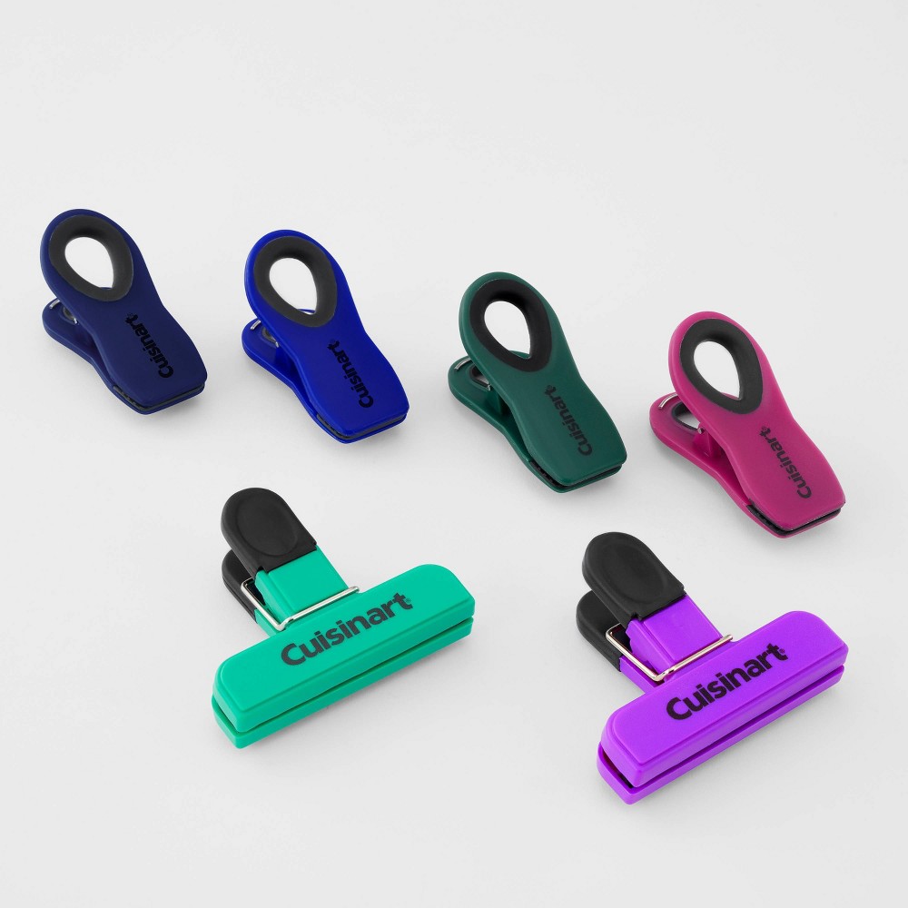 Photos - Food Container Cuisinart 6pc Plastic Chip Clips Jewel Tone 