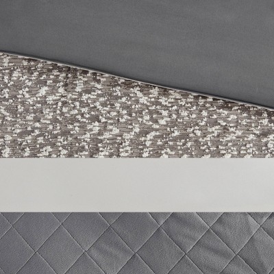 Gray King Microfiber Jacquard 7-Piece Bedspread Set