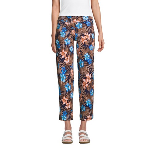 Lands' End Women's Tall Starfish Mid Rise Straight Leg Elastic Waist Pull  On Pants : Target