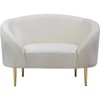 Ritz Velvet Accent Chair in Cream and Gold-Meridian Furniture - 3 of 4