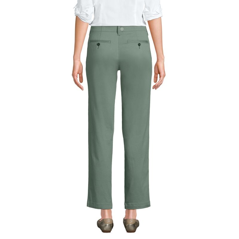 Lands' End Women's Mid Rise Classic Straight Leg Chino Ankle Pants, 2 of 5