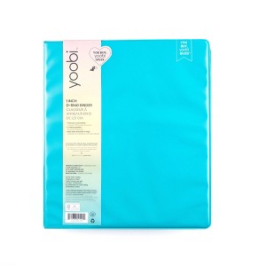 1" 275 Sheet Ring Binder Aqua - Yoobi™: Hard Cover, D Rings, 2 Pockets, Cardboard & Polypropylene, 1in Notebook Binder - 1 of 4