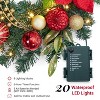 6FT Prelit Christmas Garland with Battery Operated Lights, Berries Poinsettia, Indoor Outdoor Xmas Garland for Fireplace Stairs Holiday Decorations - 4 of 4