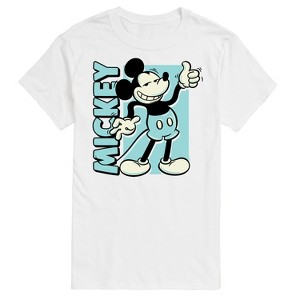 Men's - Disney - Mickey Light Blue Vintage Short Sleeve Graphic T-Shirt - 1 of 4